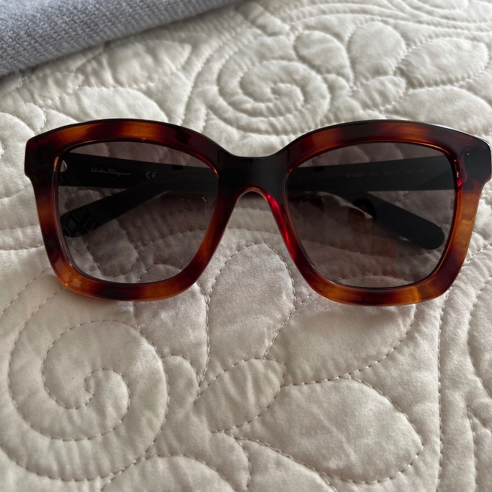 Salvatore Ferragamo Tortoise Shell Sunglasses